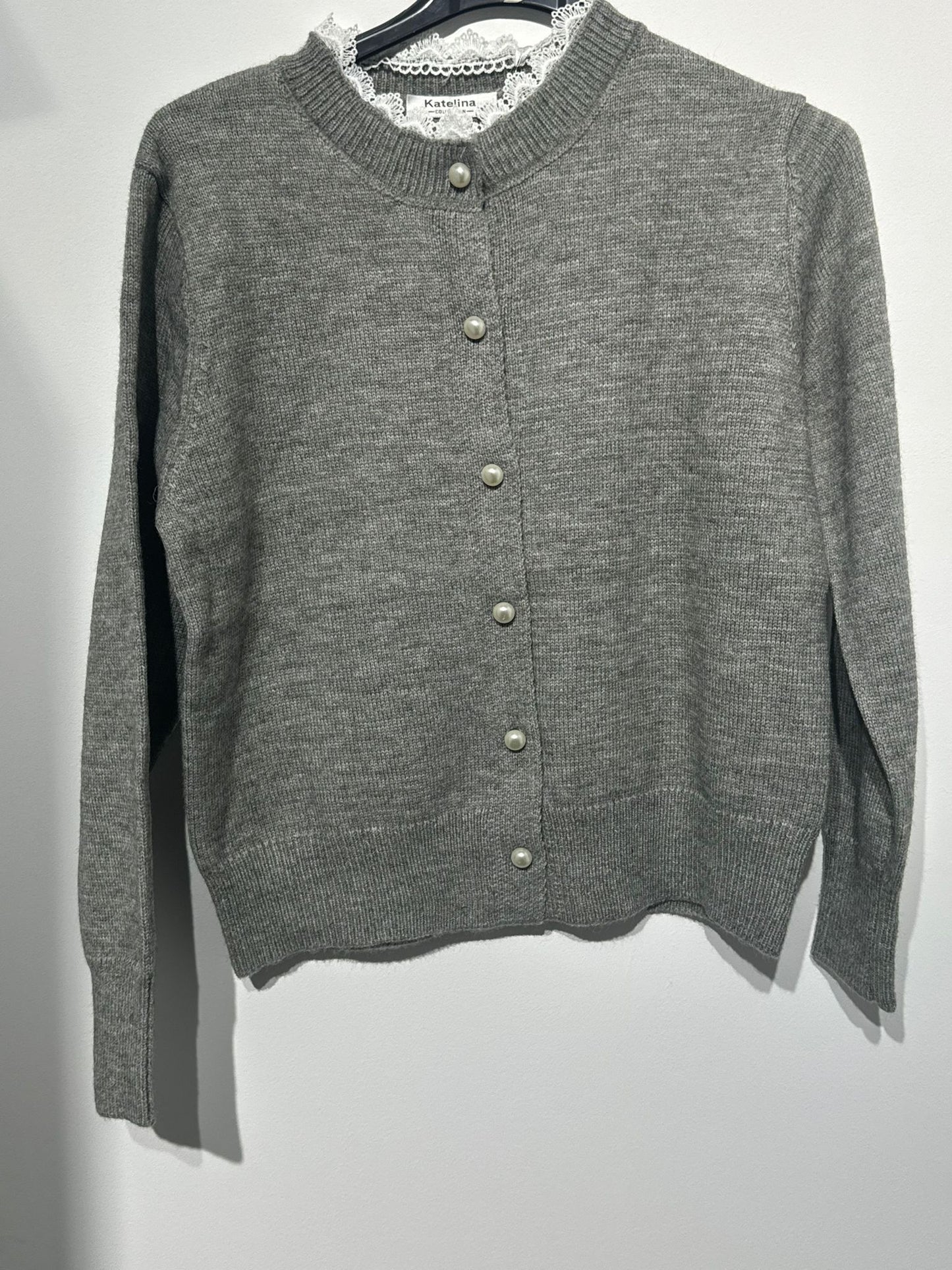 CAMISOLA/CASACO MALHA COM RENDA